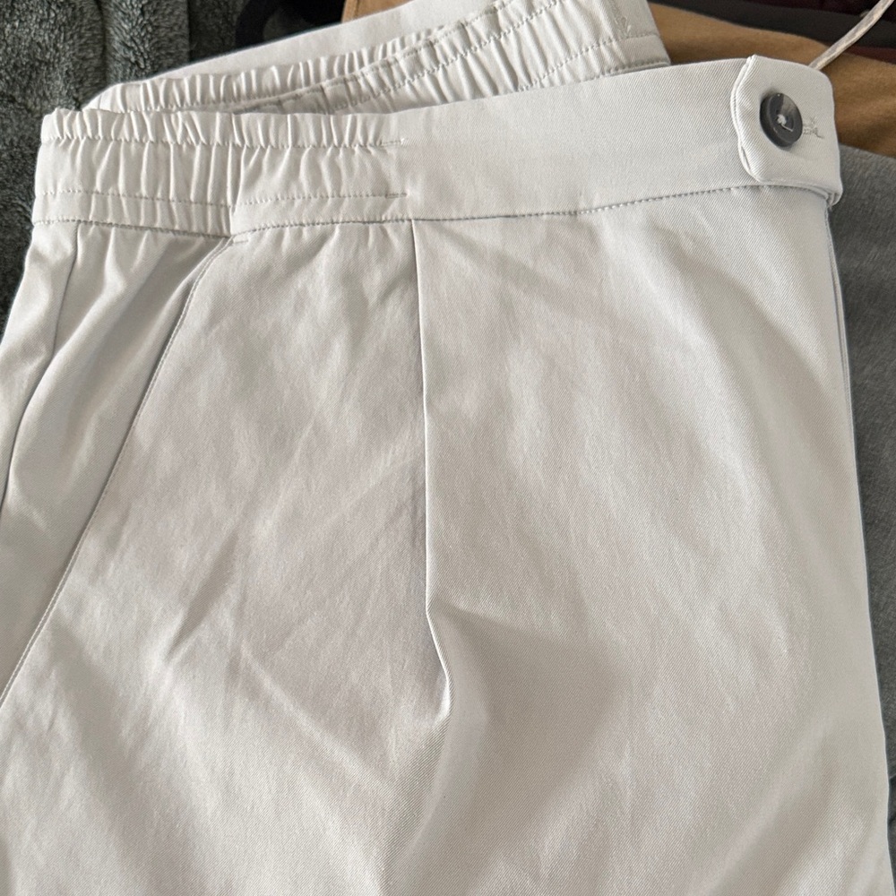 Men's White Elastic Waist Pants